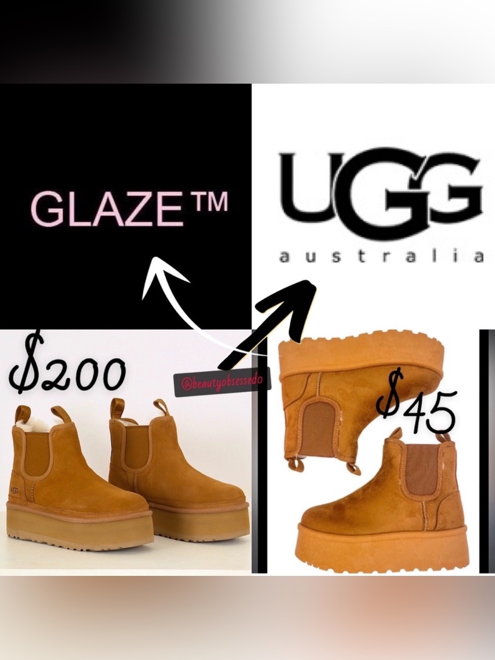 🆕🧡GLAZE: CAMEL Platform Ankle Boots SIZE 9